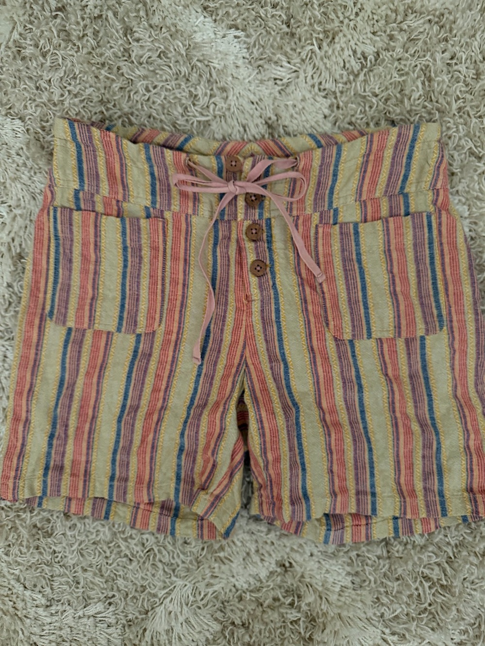 Sundance Striped Multi-Color Linen Blend Women’s Shorts